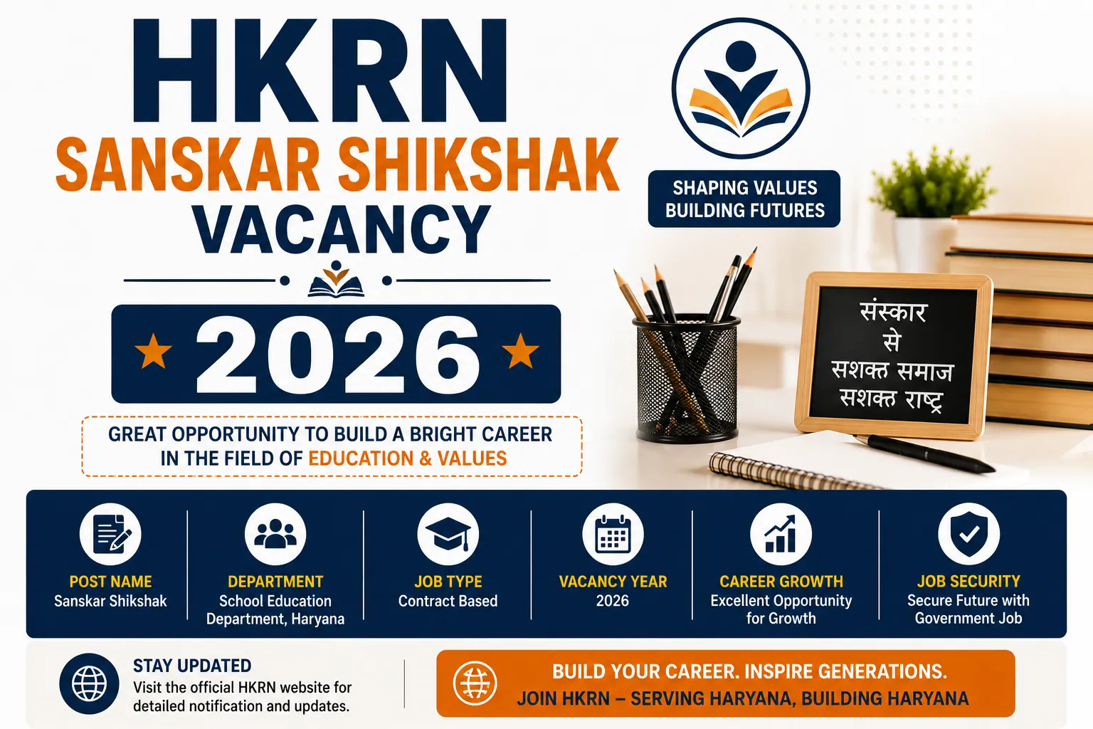 HKRN Sanskar Shikshak Vacancy 2026 Notification Out; Apply Online
