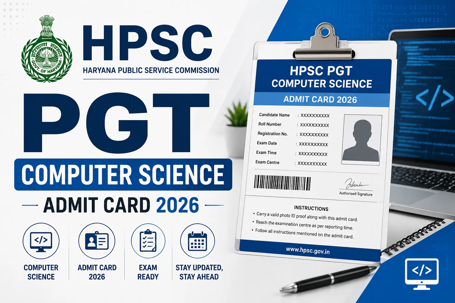 HPSC PGT Computer Science Admit Card 2026