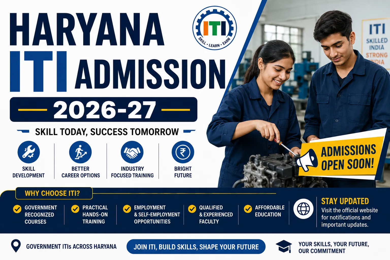 Haryana ITI Admission 2026-27 Notification Out; Check Registration Process