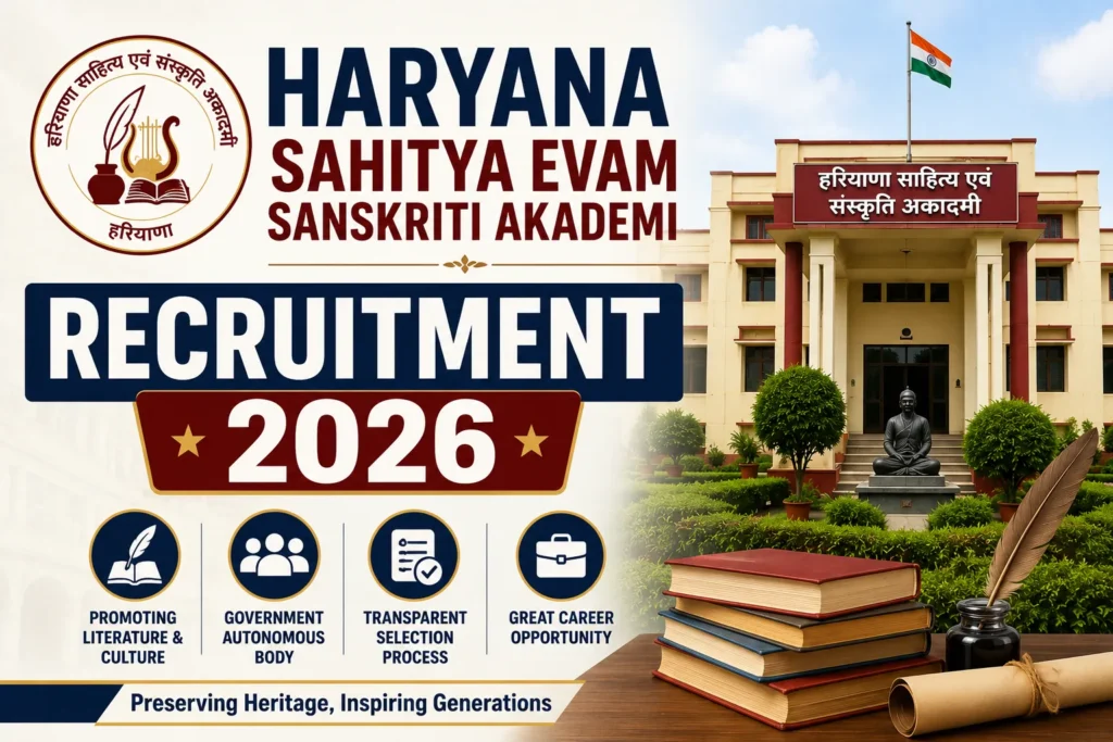 Haryana Sahitya Evam Sanskriti Akademi Recruitment 2026 Notification Out