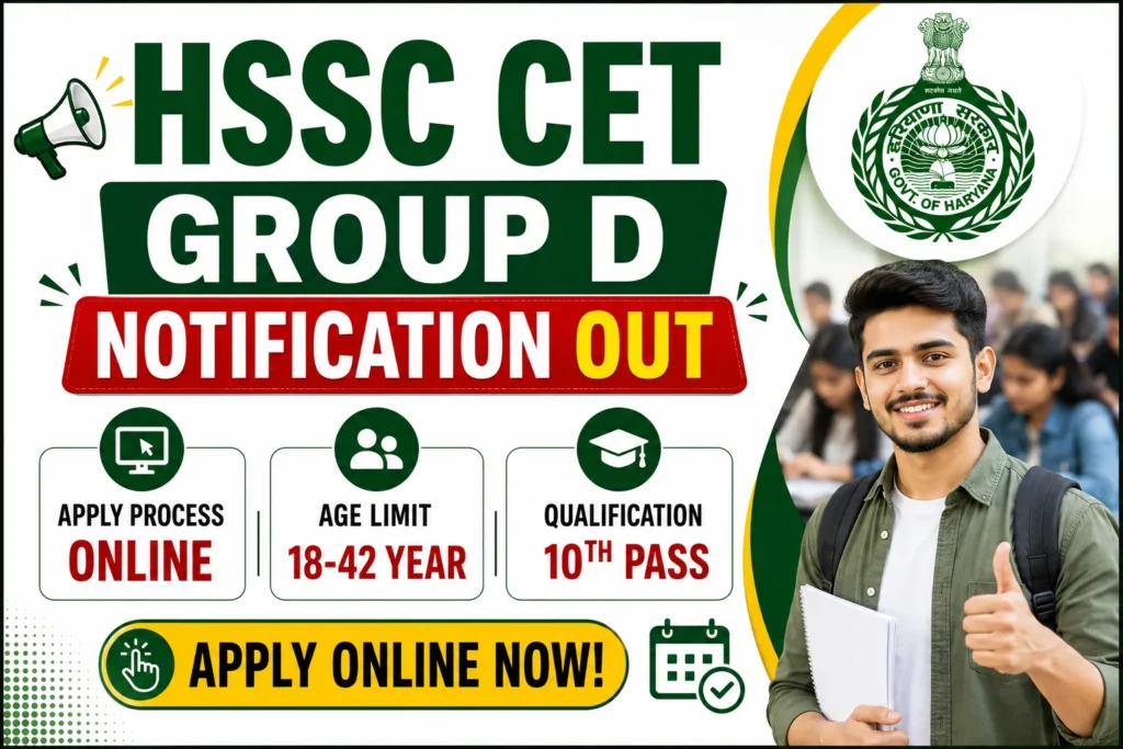 HSSC CET Group D Notification Out, Online Apply Start From 19th June 2026