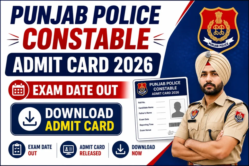 Punjab Police Constable Admit Card 2026: Exam Date out; Check Hall Ticket