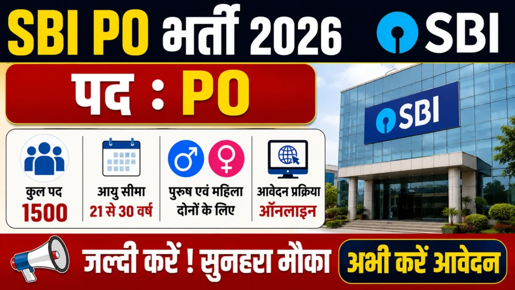SBI PO Vacancy 2026 Notification Released, 1500 Posts out, Apply From 18th June