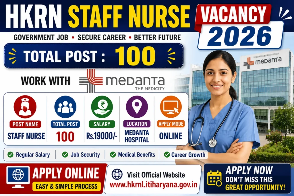 HKRN Staff Nurse Vacancy 2026 Notification Out; Apply Online