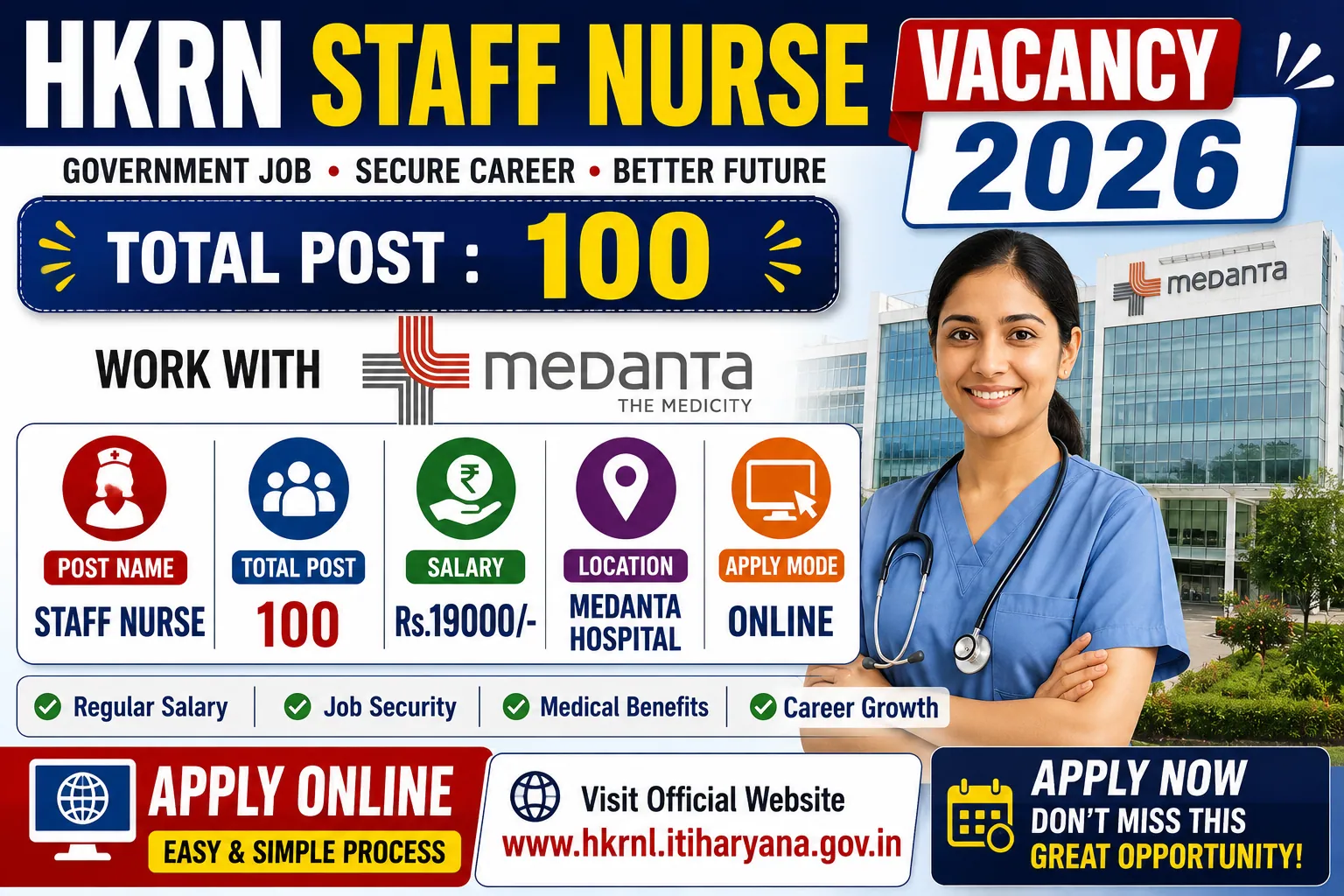 HKRN Staff Nurse Vacancy 2026 Notification Out; Apply Online