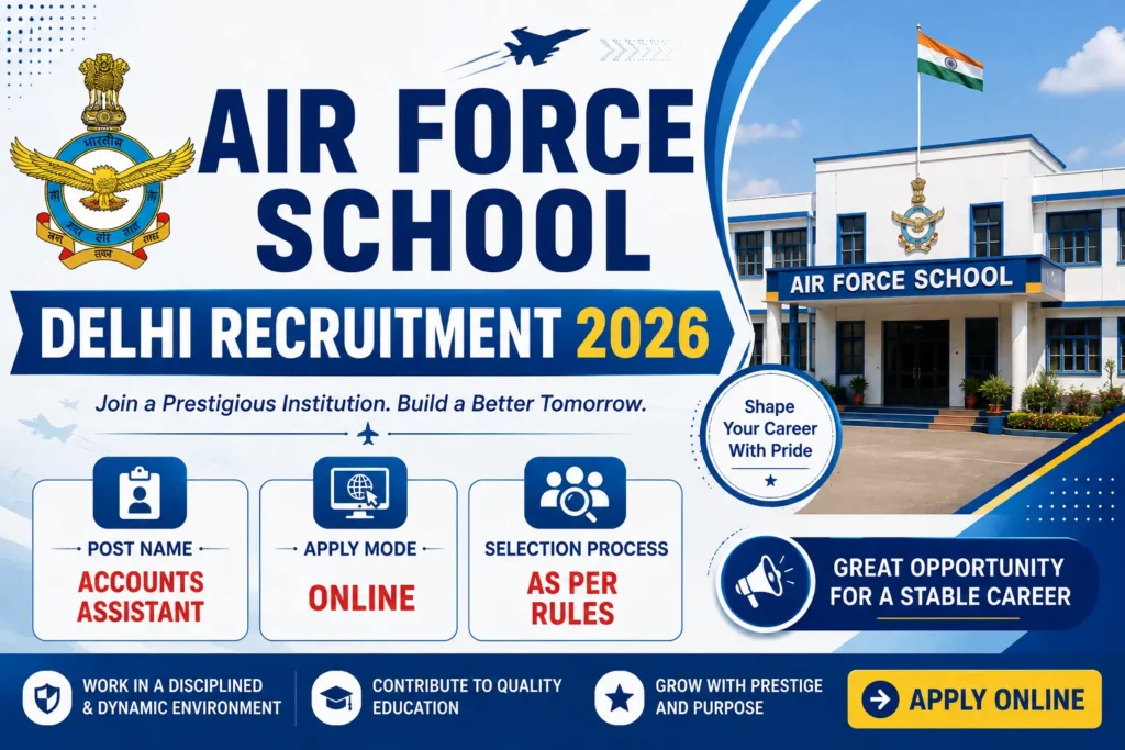 Air Force School Delhi Recruitment 2026 Notification Out, Apply Online
