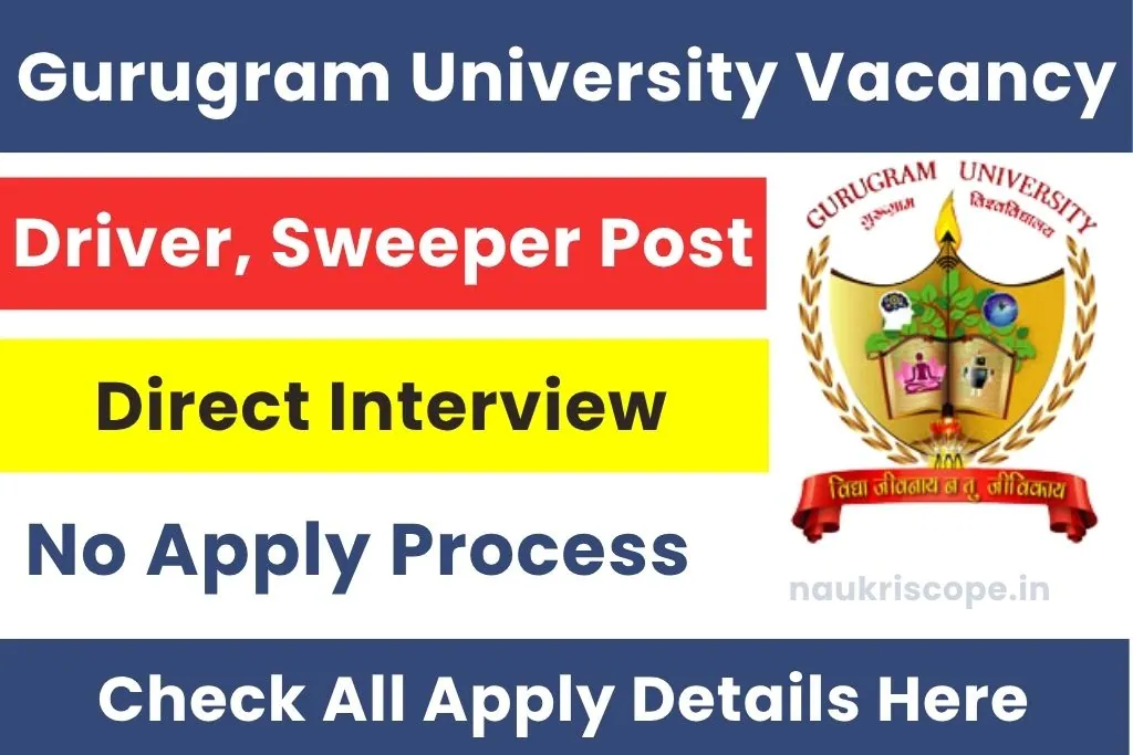 Gurugram University Recruitment 2026 Notification Out For Driver, Sweeper Post